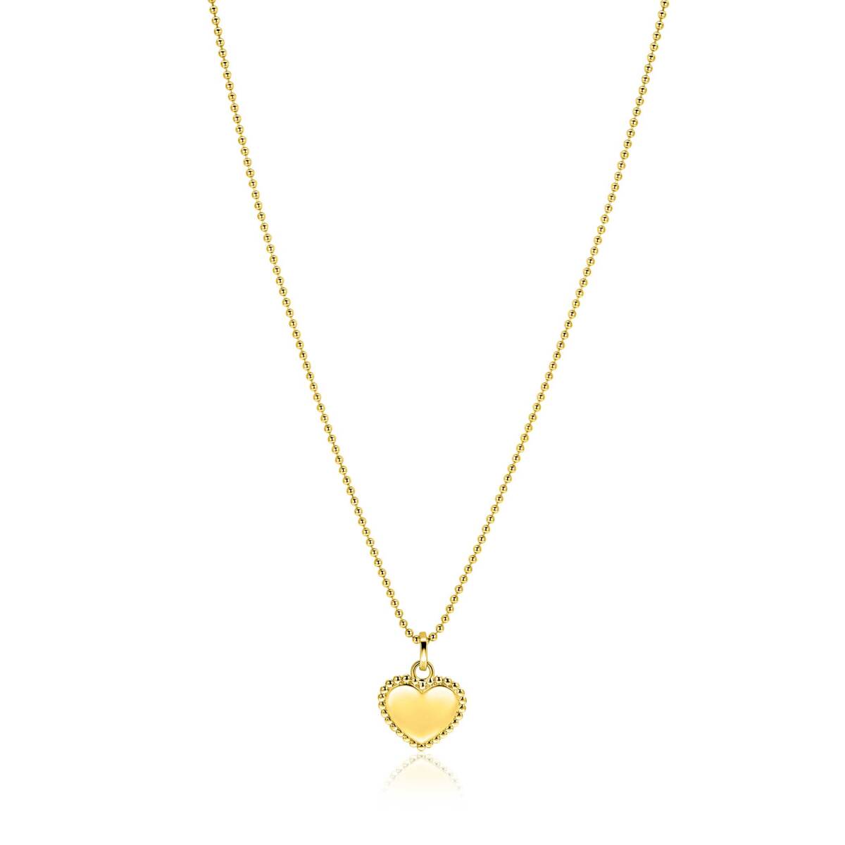 Zinzi Gravures ZIH2652G gold plated hartjeshanger 12.5 mm breed - Hoogte 18 mm
