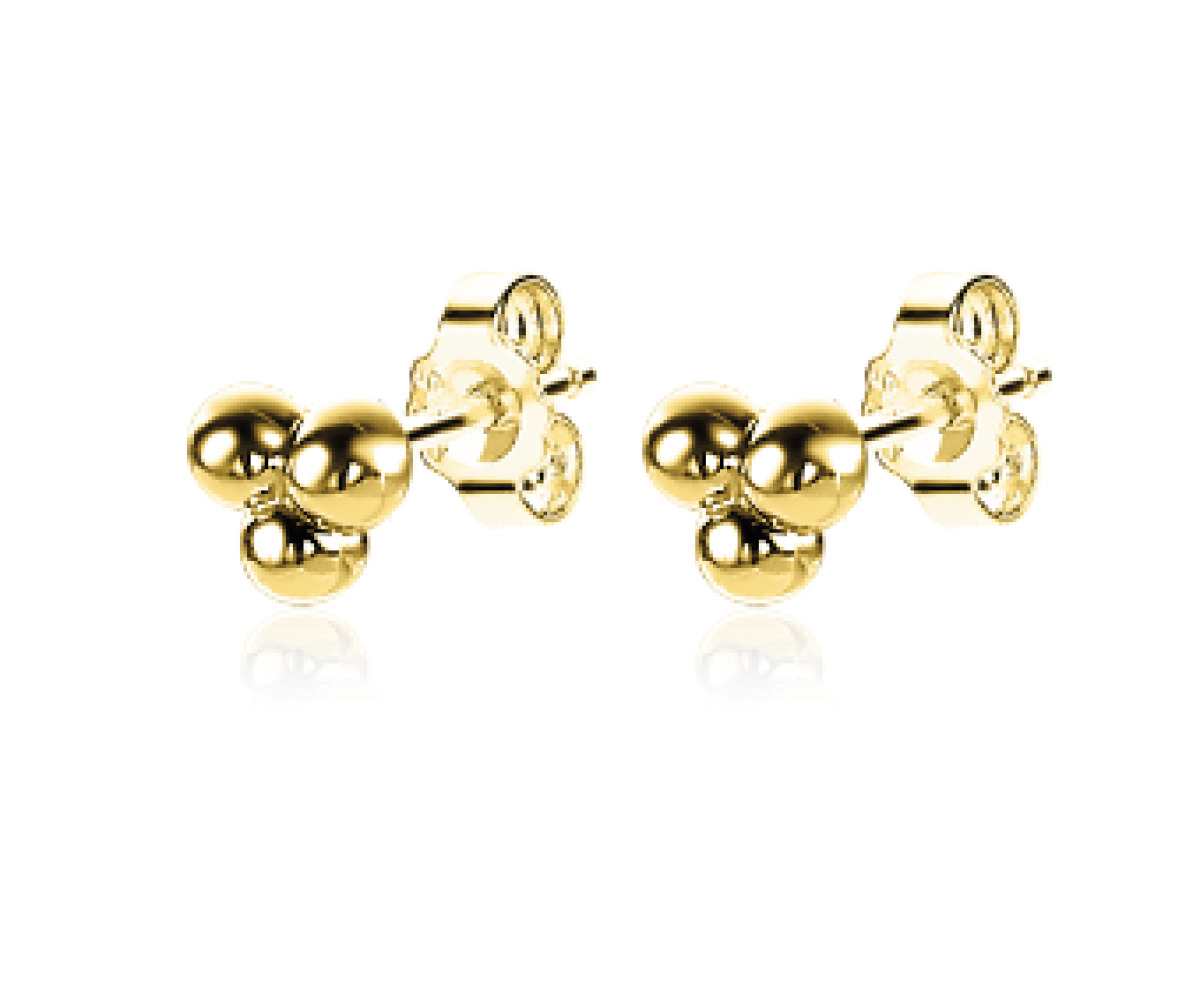 Zinzi ZIO2169G gold plated oorknopjes met glanzende afwerking - Diameter 4 mm