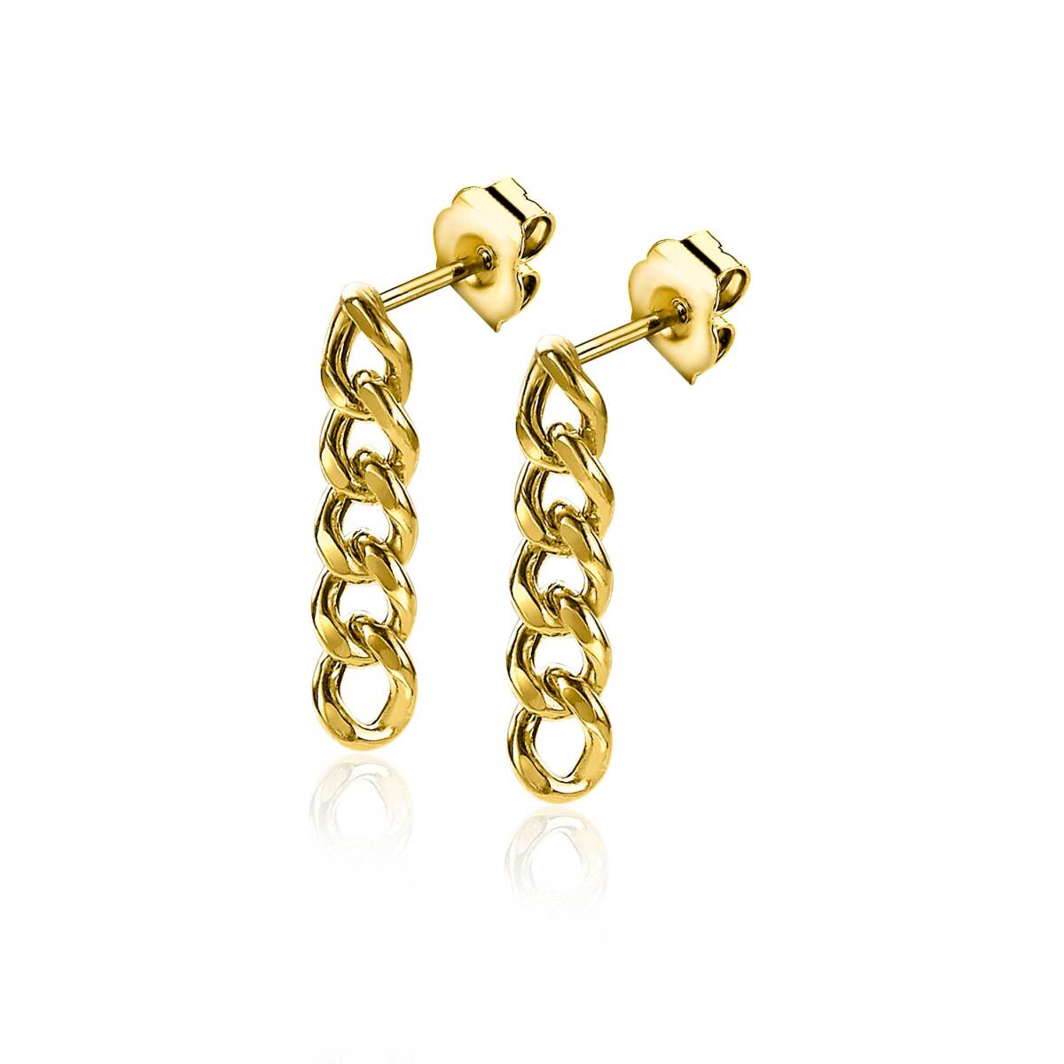 Zinzi ZIO2185G gold plated schakeloorbellen 4.6 mm breed - Hoogte 20 mm