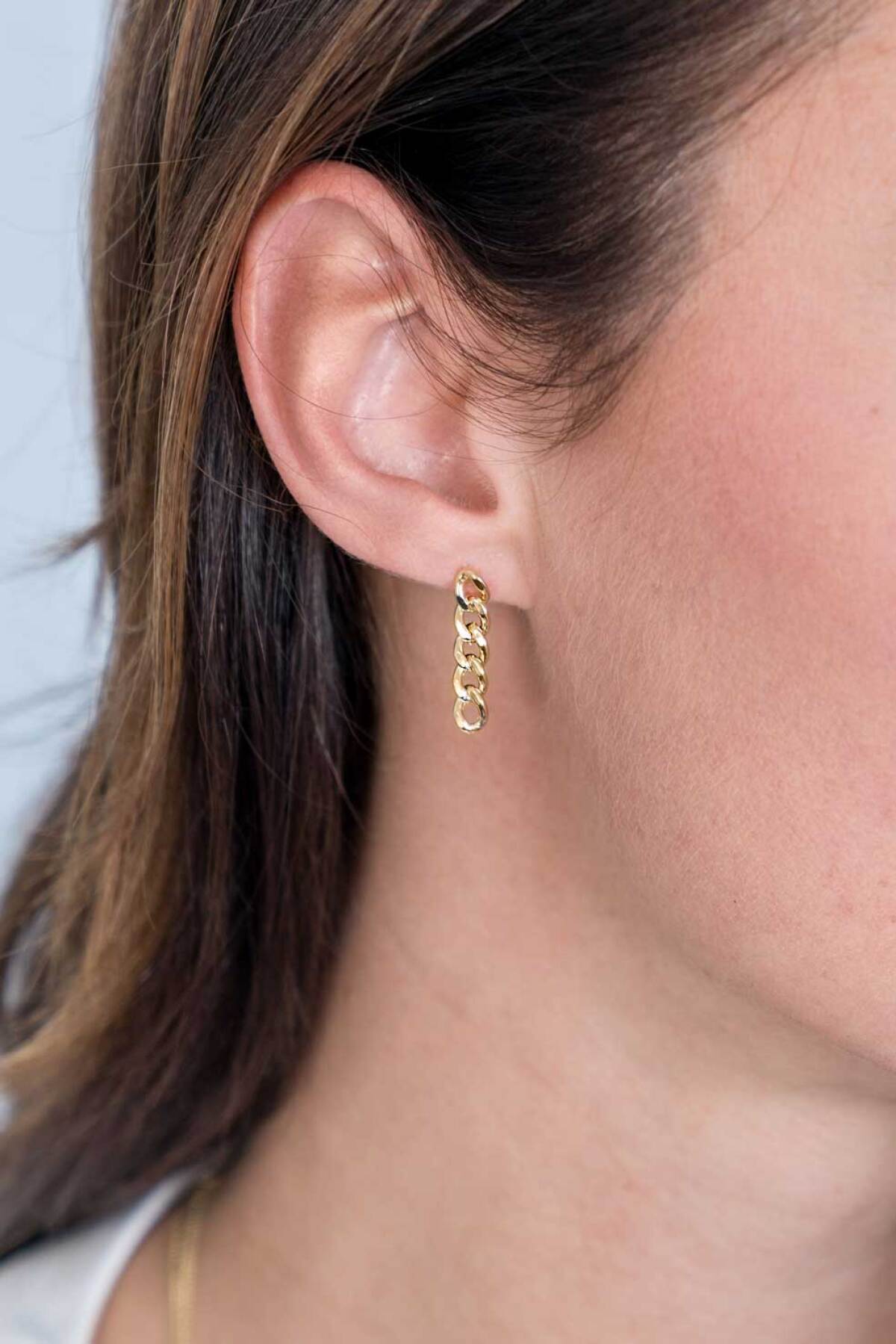 Zinzi ZIO2185G gold plated schakeloorbellen 4.6 mm breed - Hoogte 20 mm