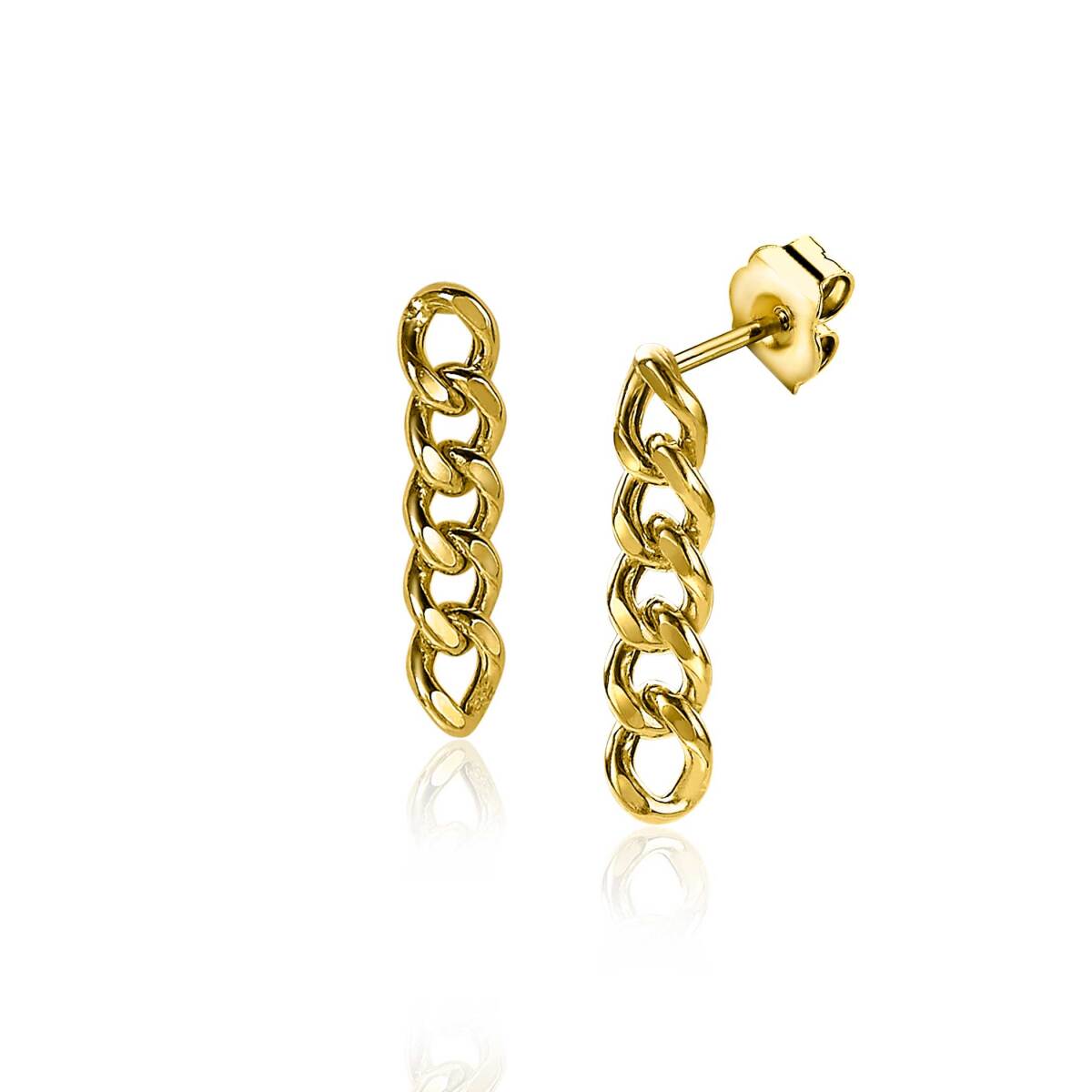 Zinzi ZIO2185G gold plated schakeloorbellen 4.6 mm breed - Hoogte 20 mm
