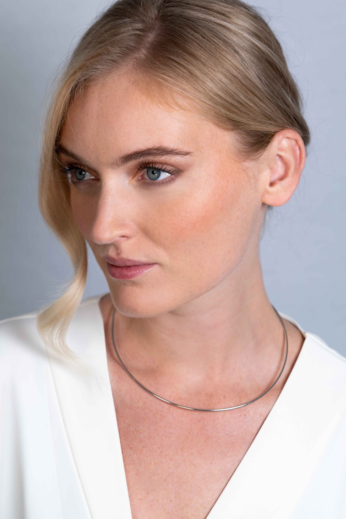 Zinzi ZIOM1-43 zilveren omega schakelketting 1 mm breed - Lengte 43 cm