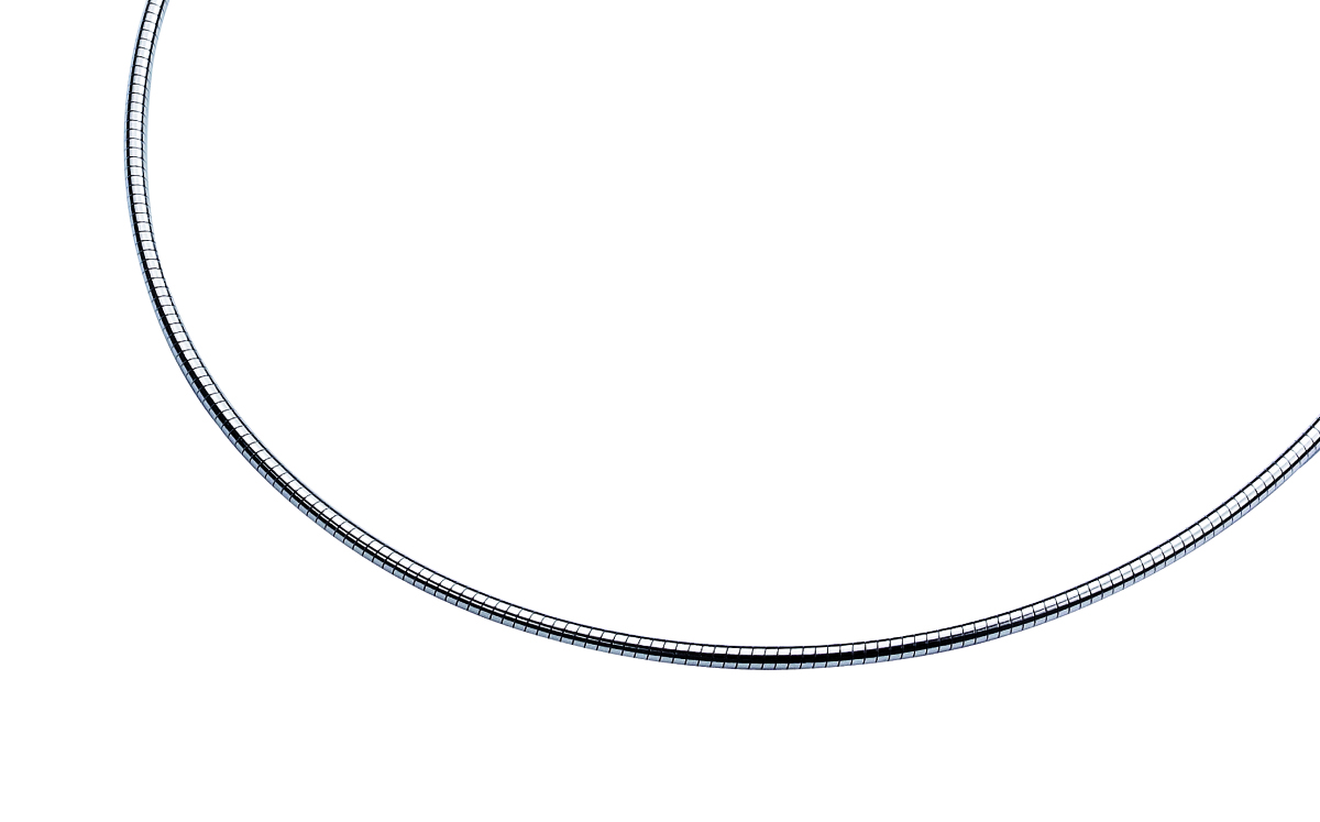 Zinzi ZIOM2-43 zilveren omega schakelketting 2 mm breed - Lengte 43 cm