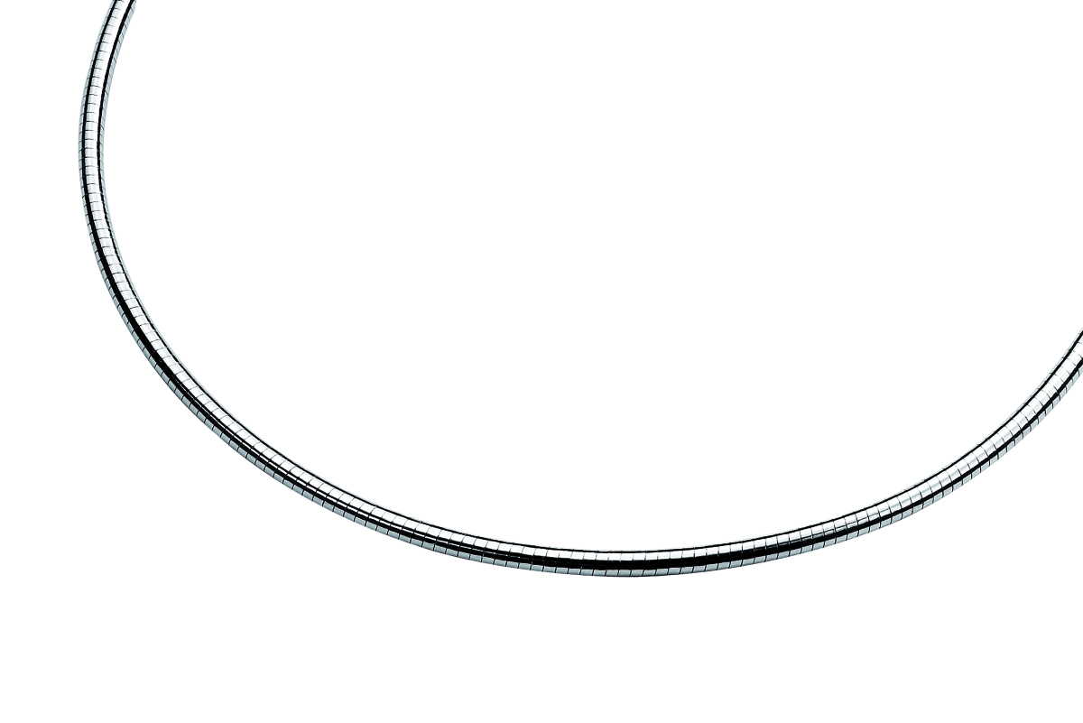 Zinzi ZIOM3-43 zilveren omega schakelketting 3 mm breed - Lengte 43 cm
