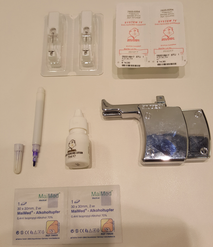 materiaal oorbellen schieten